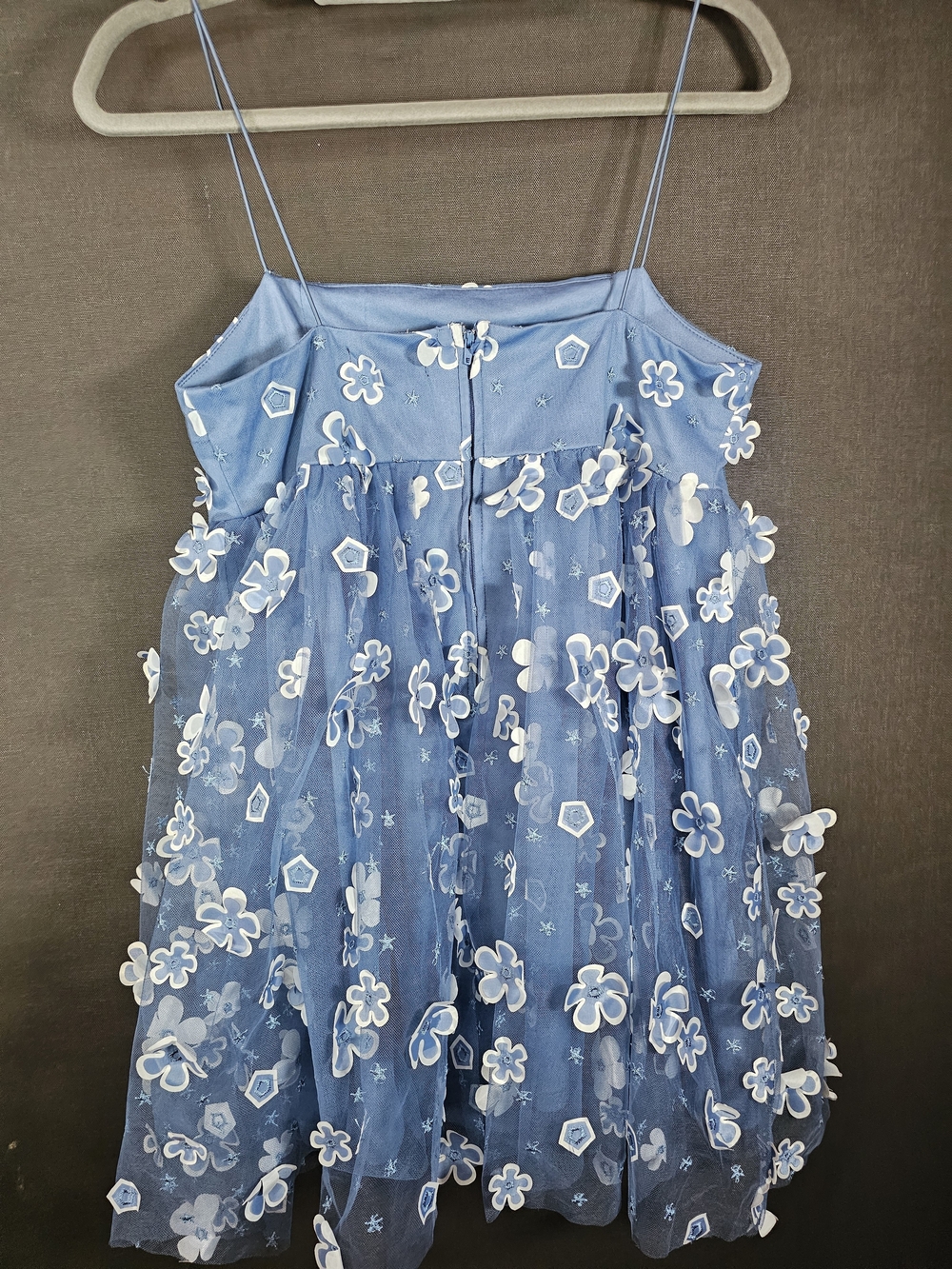 Trixxi Light Blue Floral Appliqué Mini Dress - Picture 4 of 5